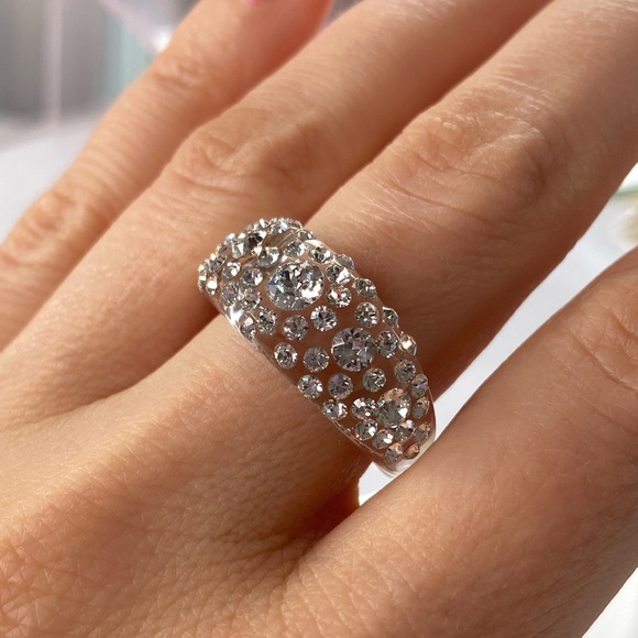 Acrylic Crystal Ring Embellished With Genuine“Crystal Stone Elements, New! - Picture 5 of 11